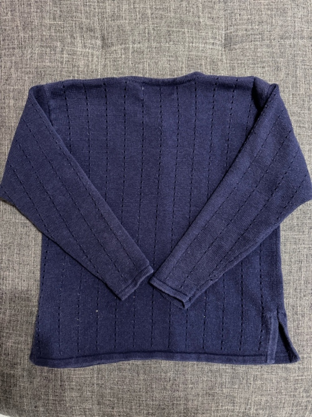 Vintage Jantzen Embroidered Floral Cardigan Navy Cottagecore Petite - Picture 4 of 4